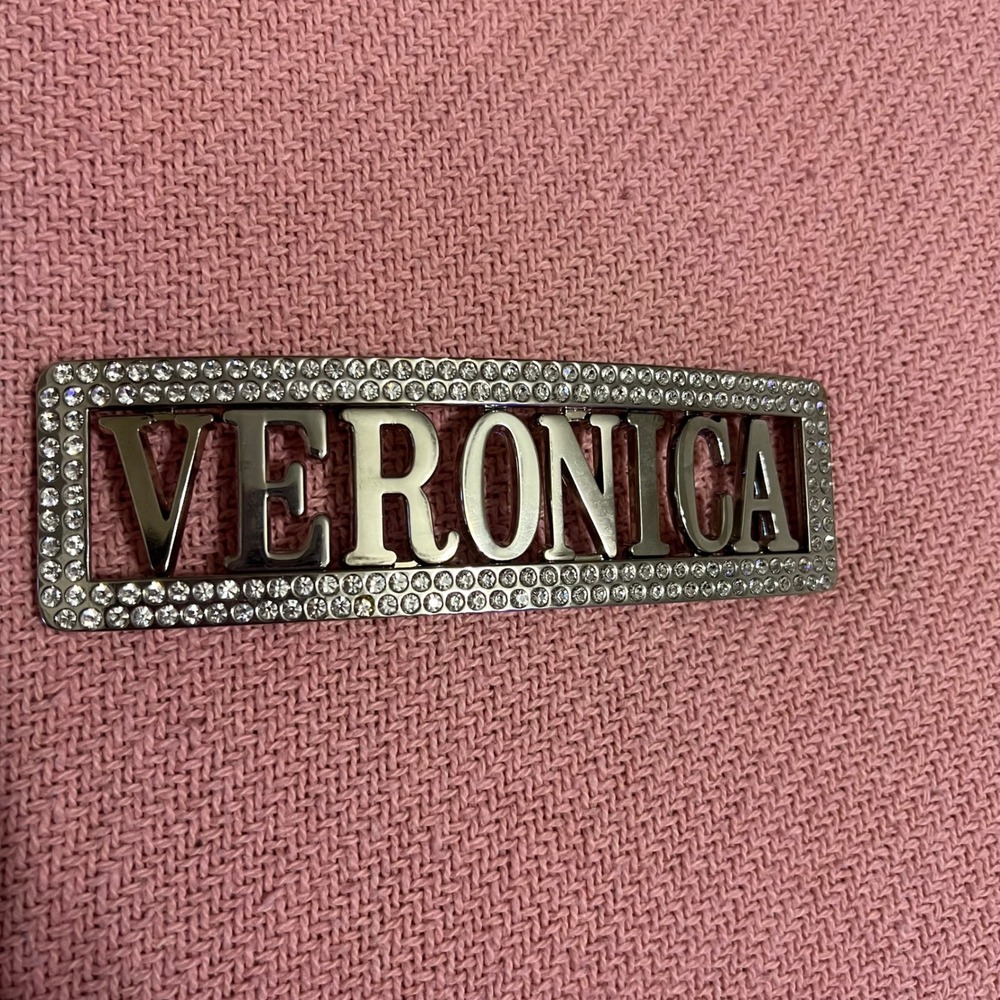 Veronica‎ Silver Rhinestone Belt buckle - Picture 3 of 4